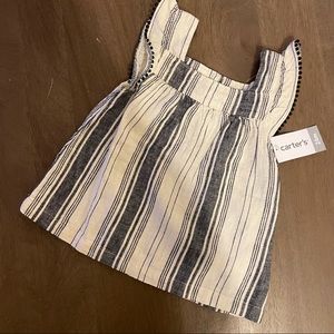 Carter’s 
2-Piece Striped Flutter Top+Linen Short